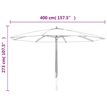 vidaXL Garden Parasol with Wooden Pole Anthracite 400x273 cm