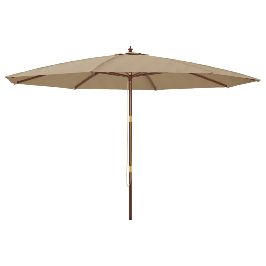 vidaXL Garden Parasol with Wooden Pole Taupe 400x273 cm