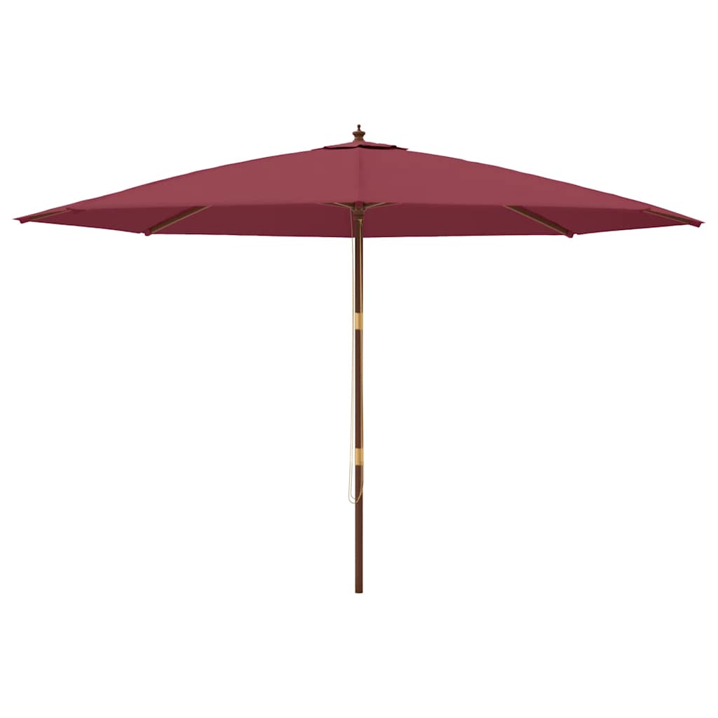 vidaXL Garden Parasol with Wooden Pole Bordeaux Red 400x273 cm