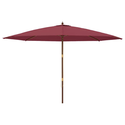 vidaXL Garden Parasol with Wooden Pole Bordeaux Red 400x273 cm