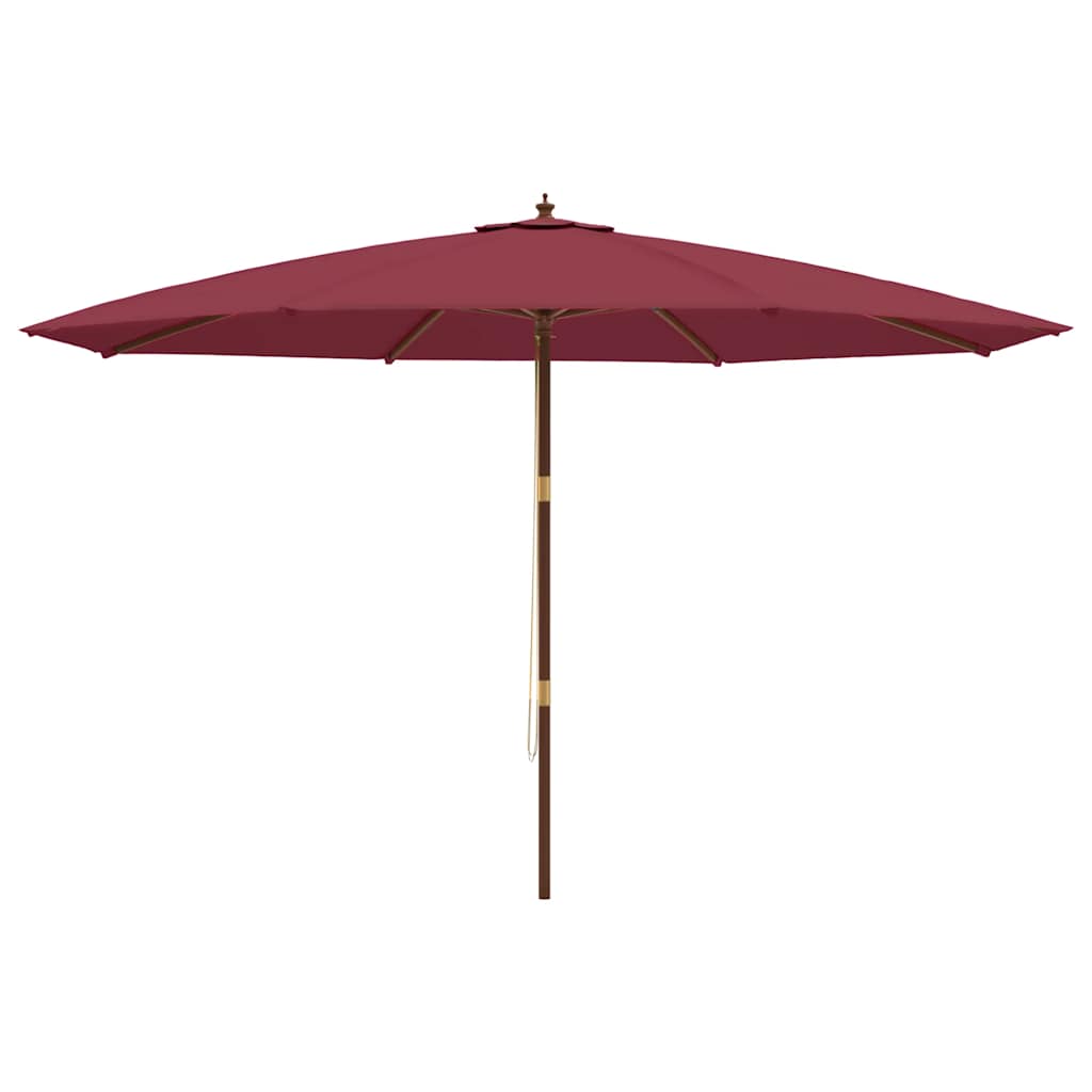 vidaXL Garden Parasol with Wooden Pole Bordeaux Red 400x273 cm