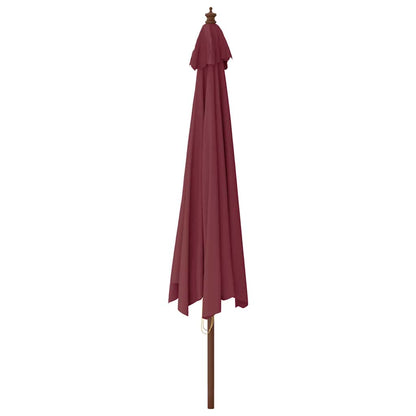 vidaXL Garden Parasol with Wooden Pole Bordeaux Red 400x273 cm
