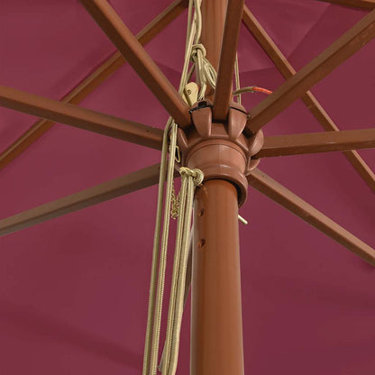 vidaXL Garden Parasol with Wooden Pole Bordeaux Red 400x273 cm