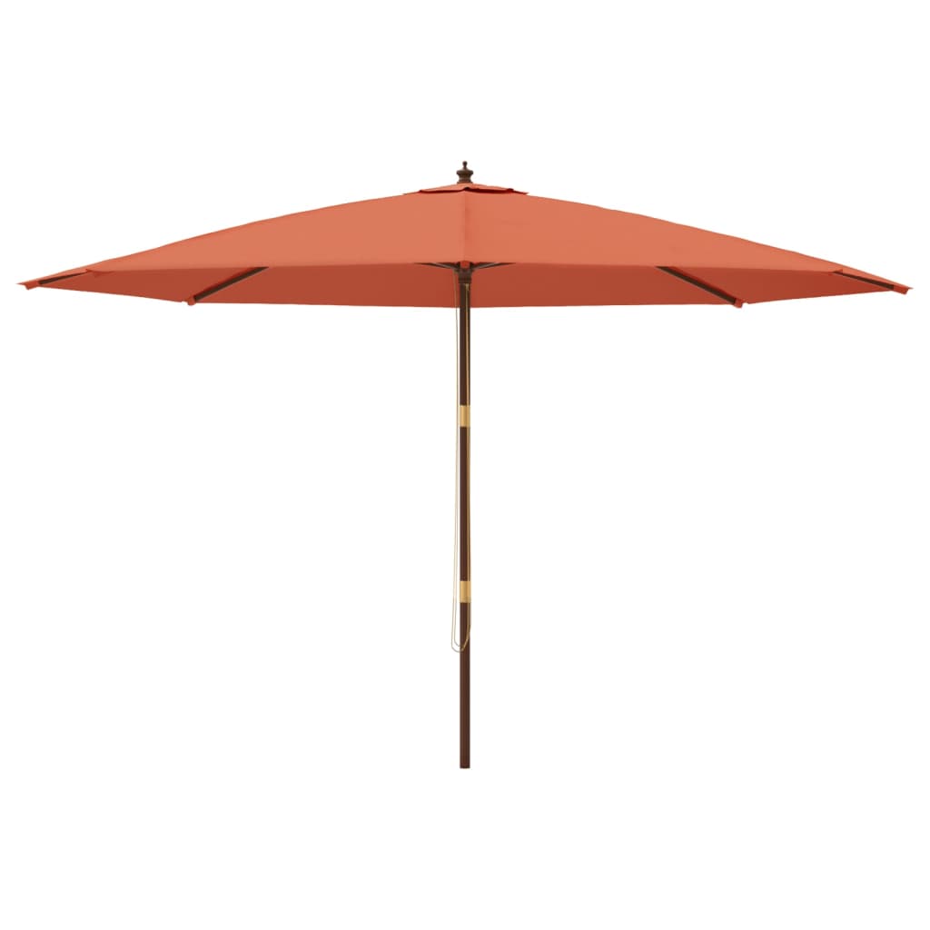 vidaXL Garden Parasol with Wooden Pole Terracotta 400x273 cm