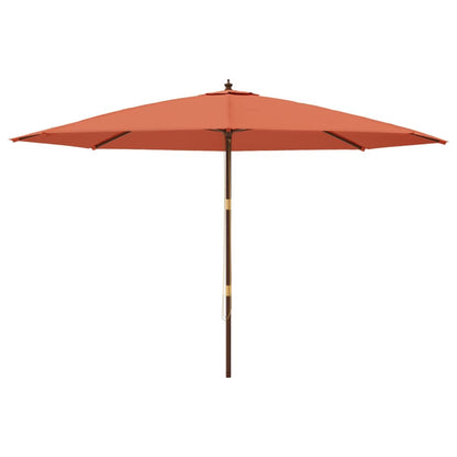 vidaXL Garden Parasol with Wooden Pole Terracotta 400x273 cm