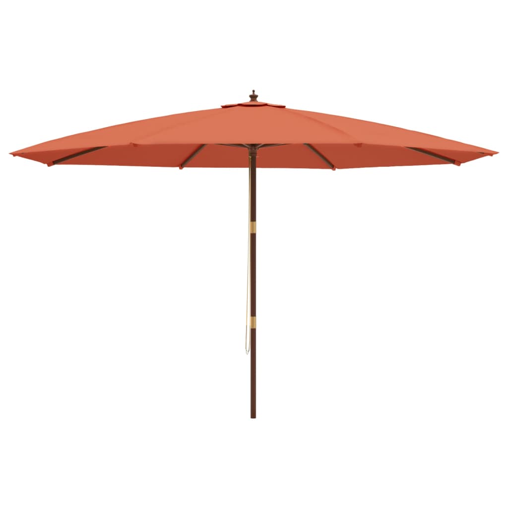 vidaXL Garden Parasol with Wooden Pole Terracotta 400x273 cm