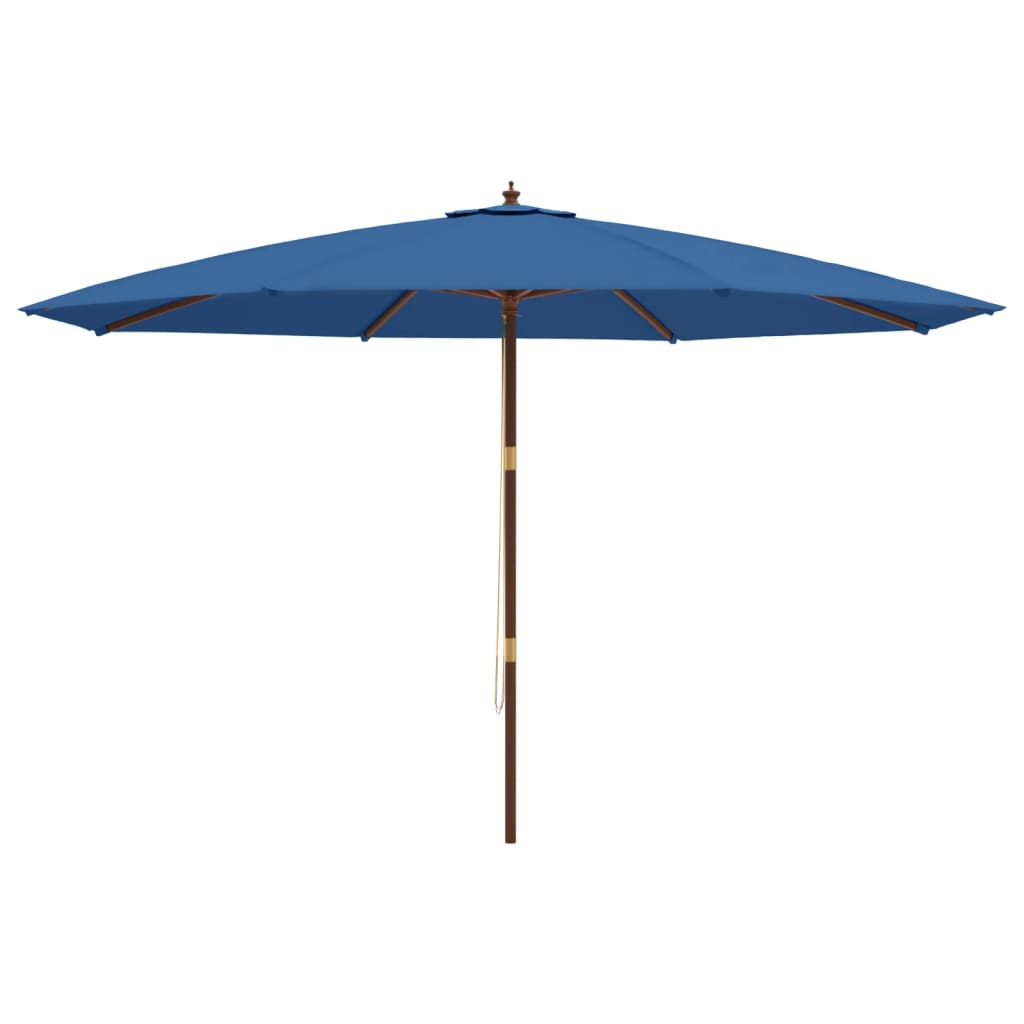 vidaXL Garden Parasol with Wooden Pole Azure Blue 400x273 cm