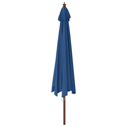vidaXL Garden Parasol with Wooden Pole Azure Blue 400x273 cm