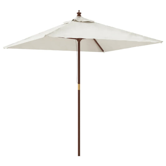 vidaXL Garden Parasol with Wooden Pole Sand 198x198x231 cm