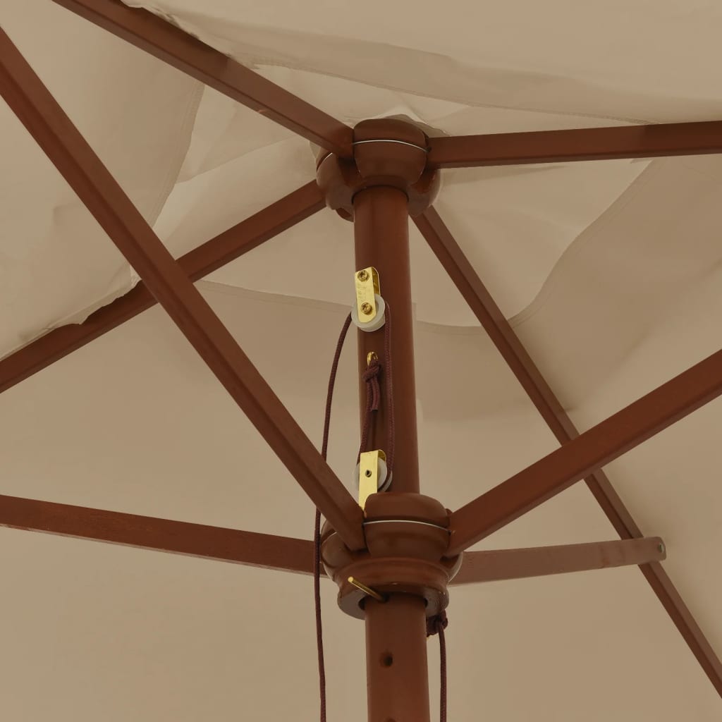vidaXL Garden Parasol with Wooden Pole Taupe 198x198x231 cm