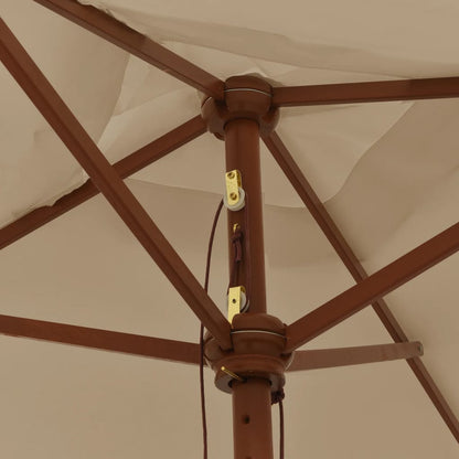 vidaXL Garden Parasol with Wooden Pole Taupe 198x198x231 cm