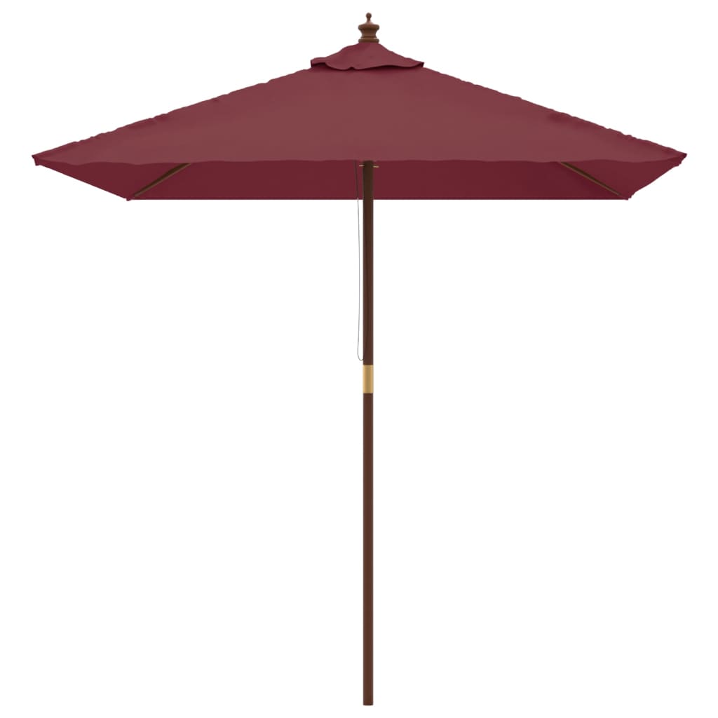 vidaXL Garden Parasol with Wooden Pole Bordeaux Red 198x198x231 cm