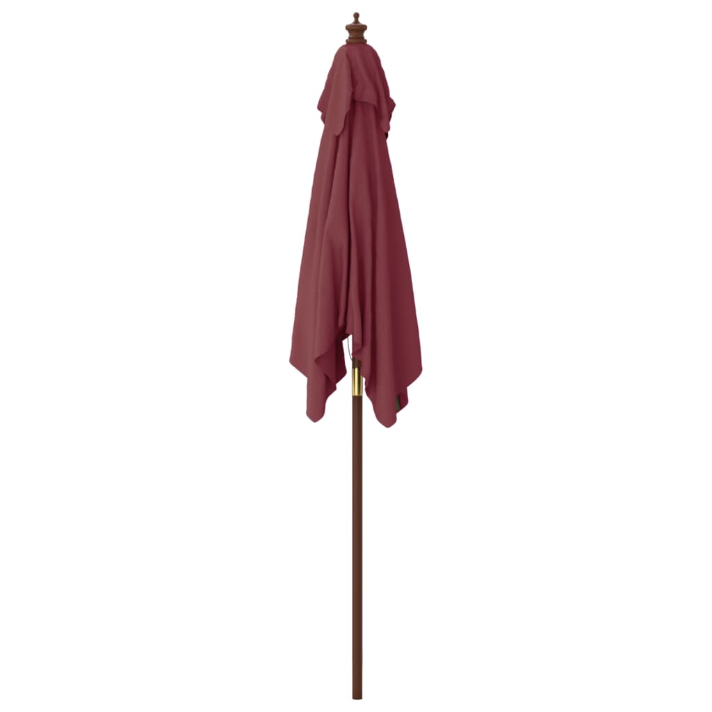 vidaXL Garden Parasol with Wooden Pole Bordeaux Red 198x198x231 cm