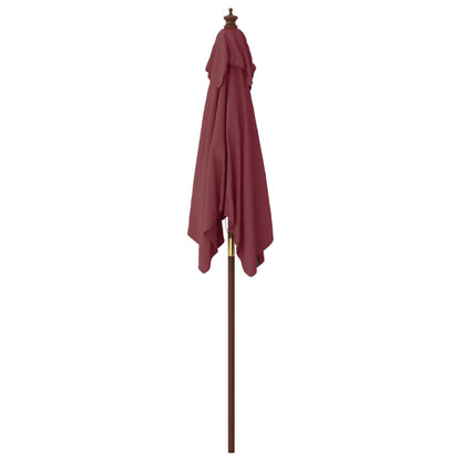 vidaXL Garden Parasol with Wooden Pole Bordeaux Red 198x198x231 cm