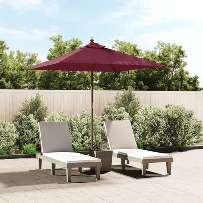 vidaXL Garden Parasol with Wooden Pole Bordeaux Red 198x198x231 cm