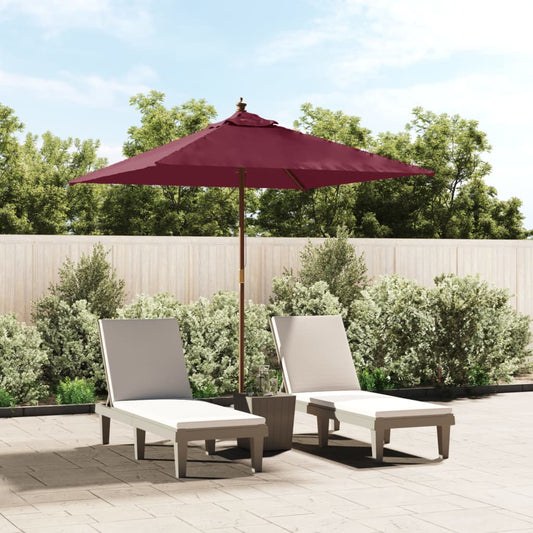 vidaXL Garden Parasol with Wooden Pole Bordeaux Red 198x198x231 cm
