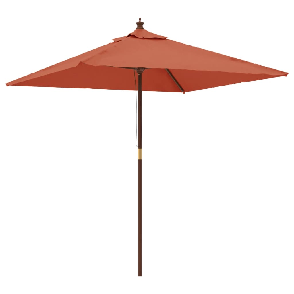 vidaXL Garden Parasol with Wooden Pole Terracotta 198x198x231 cm
