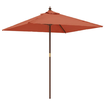 vidaXL Garden Parasol with Wooden Pole Terracotta 198x198x231 cm