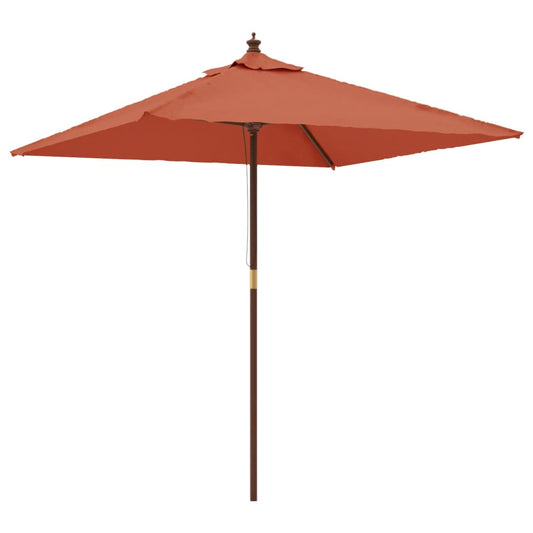 vidaXL Garden Parasol with Wooden Pole Terracotta 198x198x231 cm