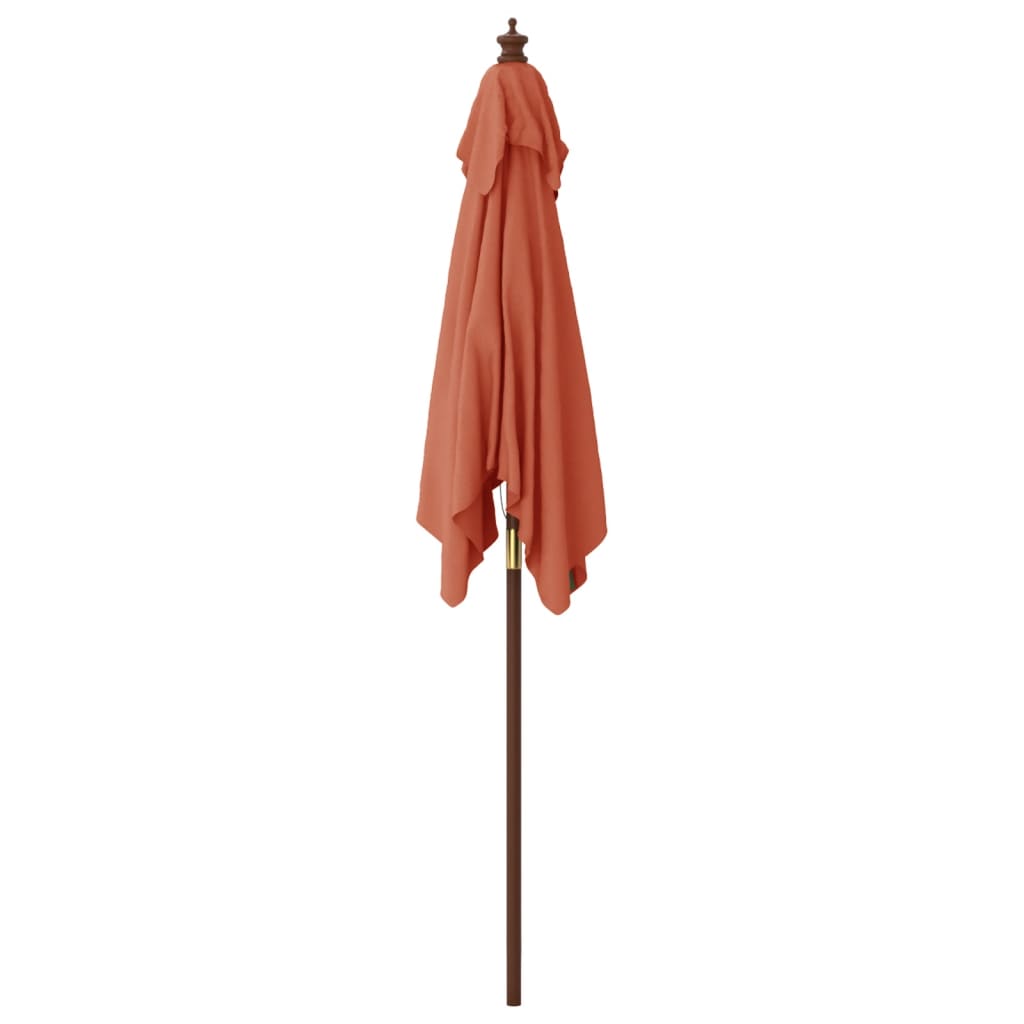 vidaXL Garden Parasol with Wooden Pole Terracotta 198x198x231 cm