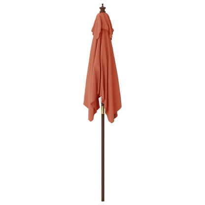 vidaXL Garden Parasol with Wooden Pole Terracotta 198x198x231 cm