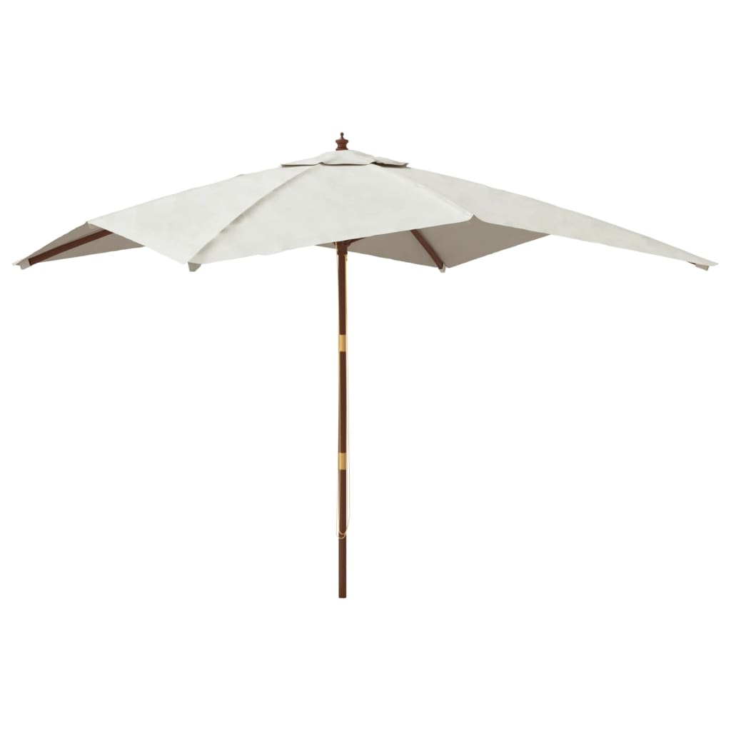 vidaXL Garden Parasol | Sand | Polyester, Solid Hardwood, Laminated Bamboo