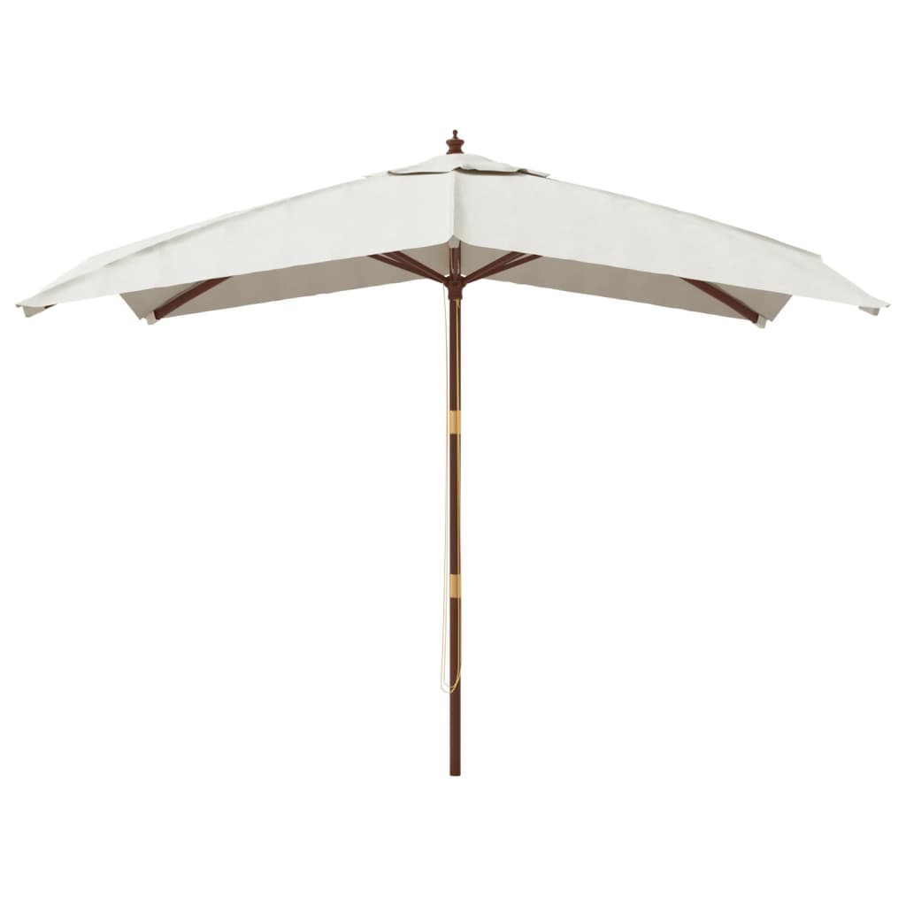 vidaXL Garden Parasol | Sand | Polyester, Solid Hardwood, Laminated Bamboo