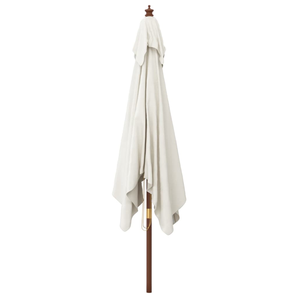 vidaXL Garden Parasol | Sand | Polyester, Solid Hardwood, Laminated Bamboo