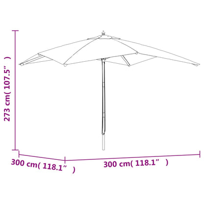 vidaXL Garden Parasol | Sand | Polyester, Solid Hardwood, Laminated Bamboo