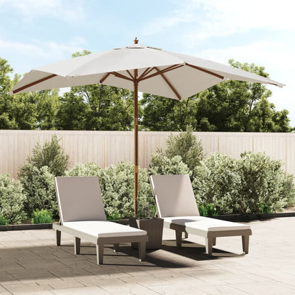 vidaXL Garden Parasol | Sand | Polyester, Solid Hardwood, Laminated Bamboo
