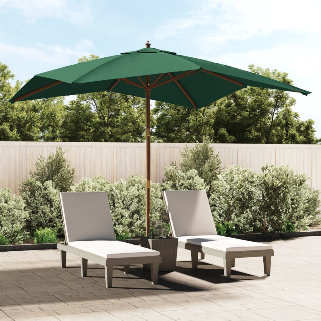 vidaXL Garden Parasol | Green | Polyester Fabric | Large