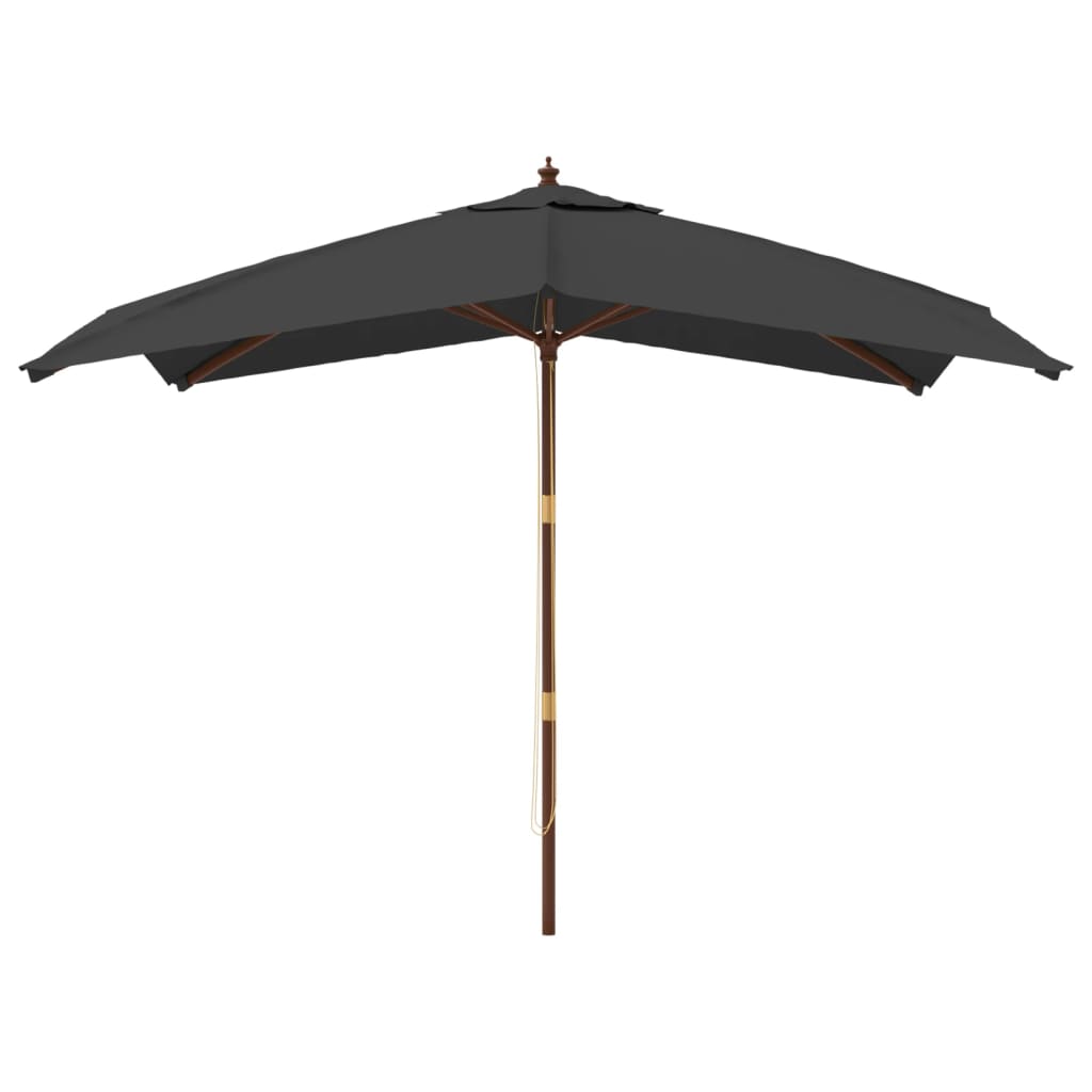 vidaXL Garden Parasol | Anthracite | Polyester, Solid hardwood, Laminated bamboo