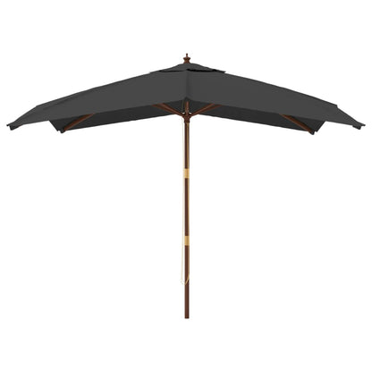 vidaXL Garden Parasol | Anthracite | Polyester, Solid hardwood, Laminated bamboo