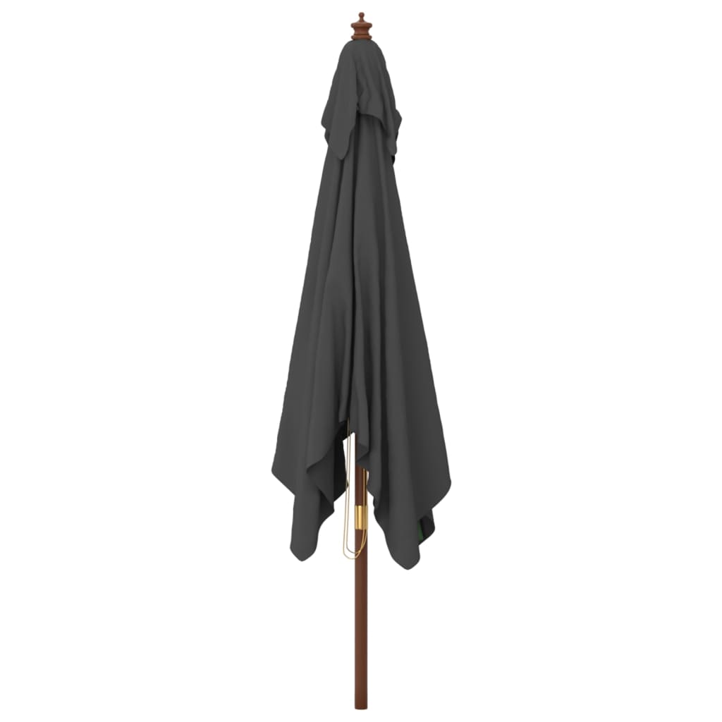 vidaXL Garden Parasol | Anthracite | Polyester, Solid hardwood, Laminated bamboo
