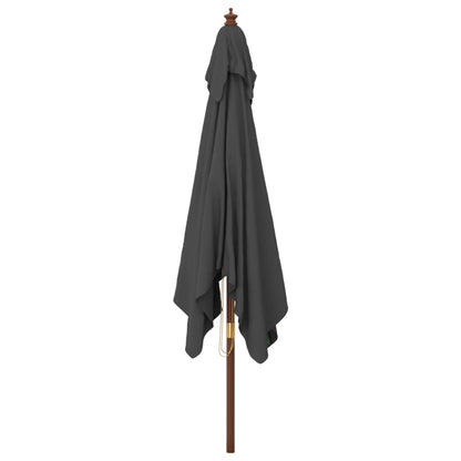 vidaXL Garden Parasol | Anthracite | Polyester, Solid hardwood, Laminated bamboo