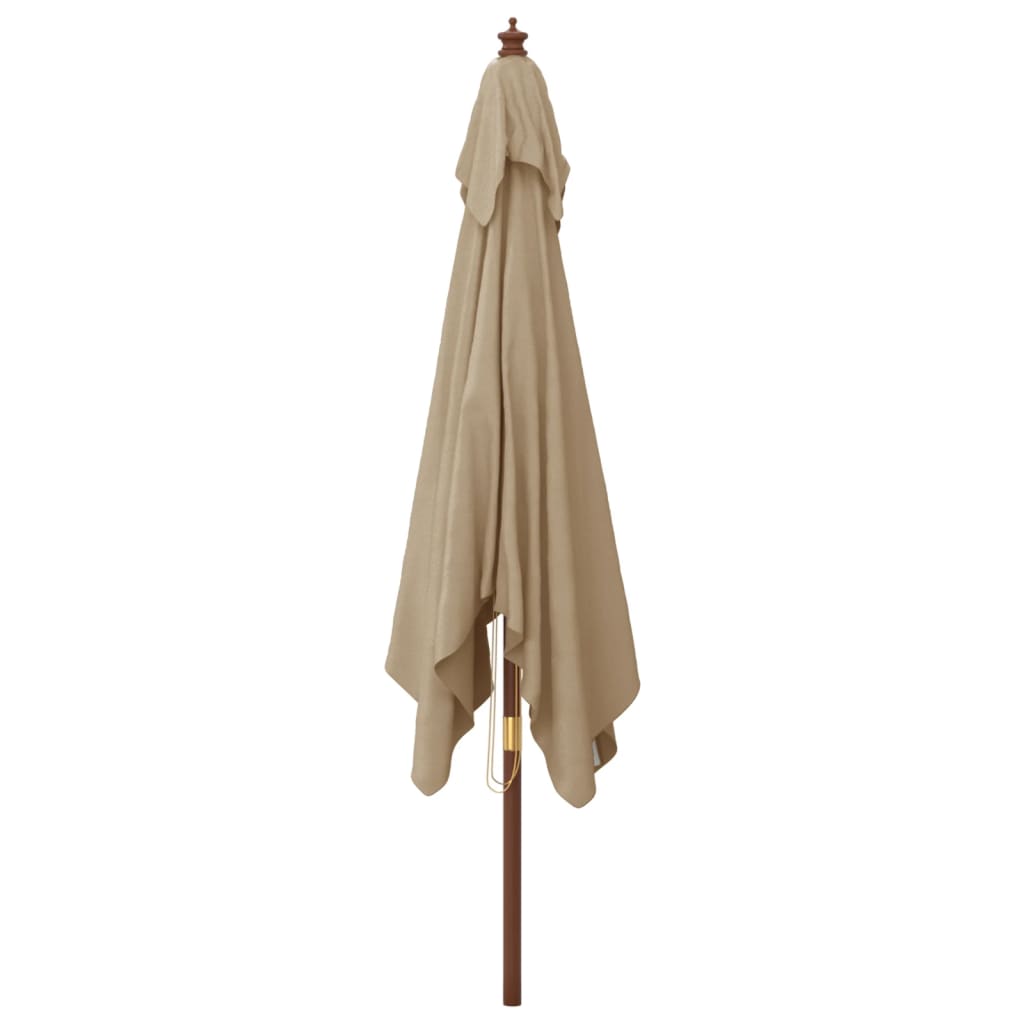 vidaXL Garden Parasol with Wooden Pole Taupe 300x300x273 cm