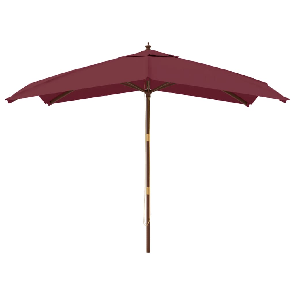 vidaXL Garden Parasol with Wooden Pole Bordeaux Red 300x300x273 cm