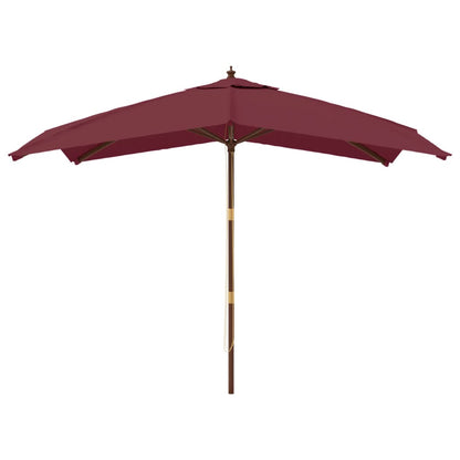 vidaXL Garden Parasol with Wooden Pole Bordeaux Red 300x300x273 cm