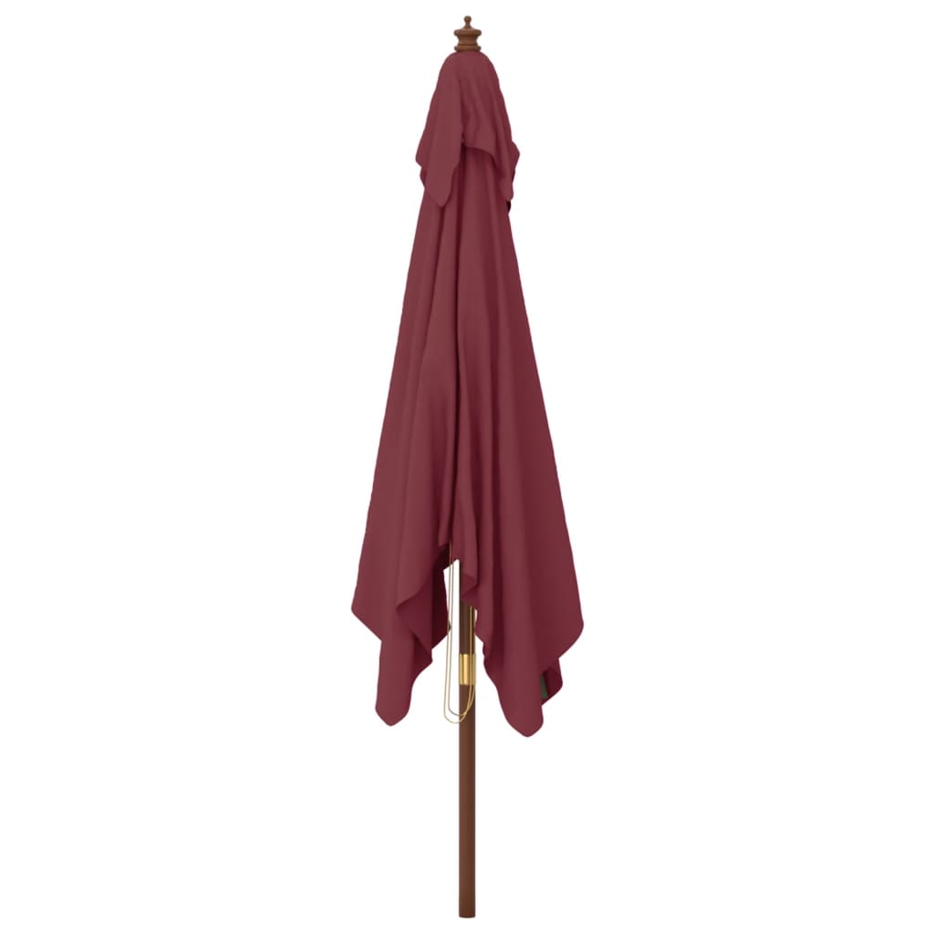 vidaXL Garden Parasol with Wooden Pole Bordeaux Red 300x300x273 cm