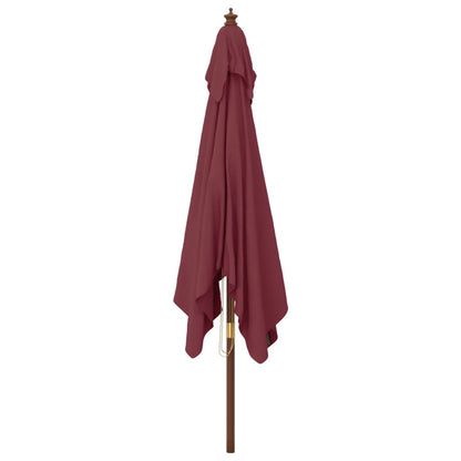 vidaXL Garden Parasol with Wooden Pole Bordeaux Red 300x300x273 cm