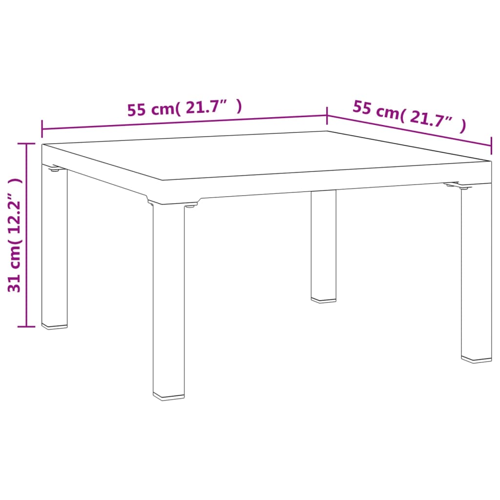 vidaXL Garden Coffee Table | Grey | DPC, powder-coated steel | Medium | Tough