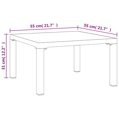 vidaXL Garden Coffee Table | Grey | DPC, powder-coated steel | Medium | Tough