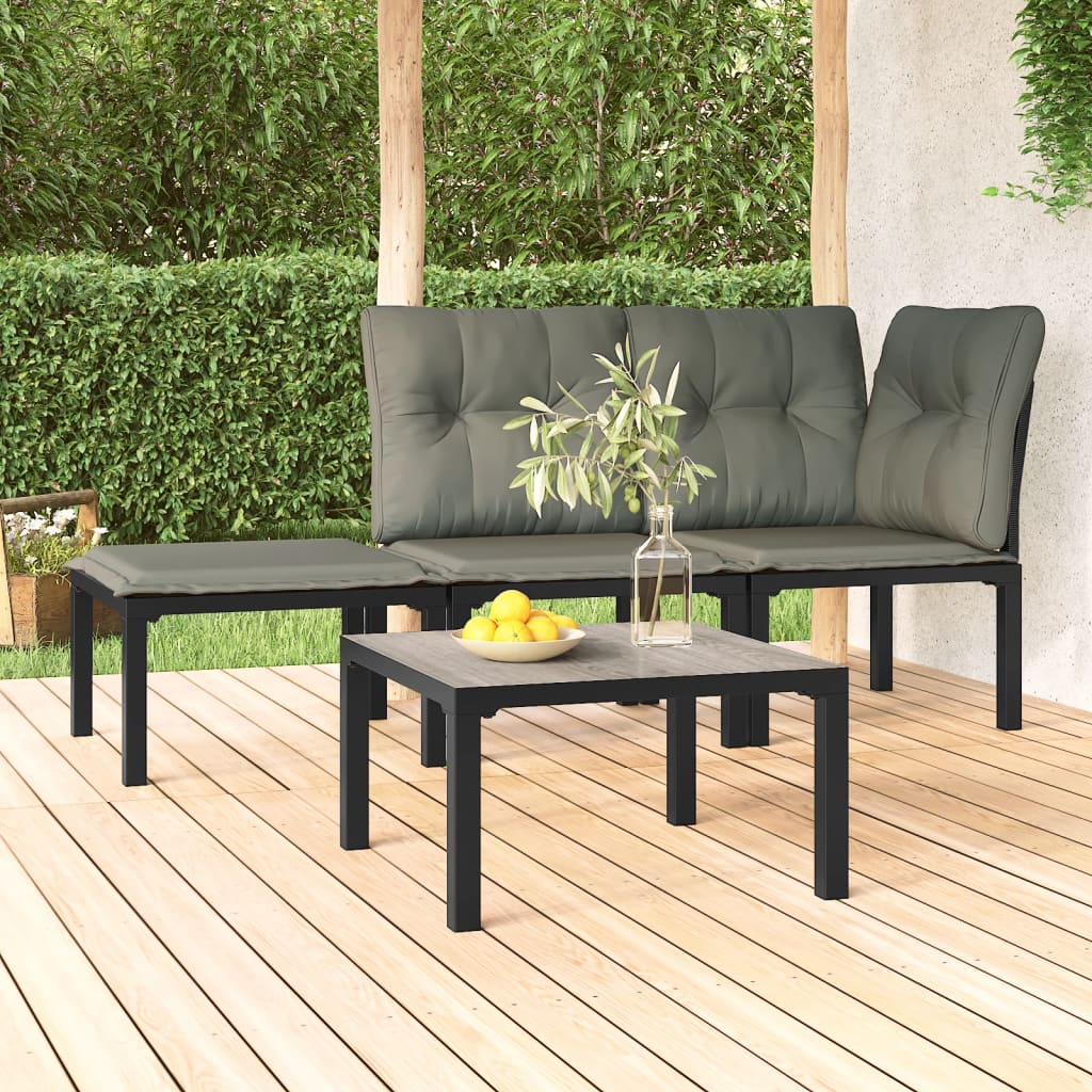 vidaXL Garden Coffee Table | Grey | DPC, powder-coated steel | Medium | Tough