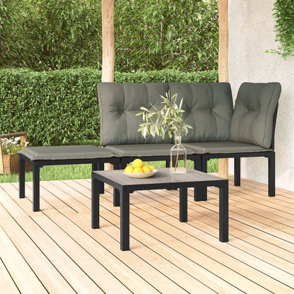 vidaXL Garden Coffee Table | Grey | DPC, powder-coated steel | Medium | Tough