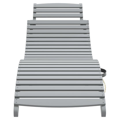 vidaXL Sun Lounger | Grey | Solid Acacia Wood | Standard | Foldable