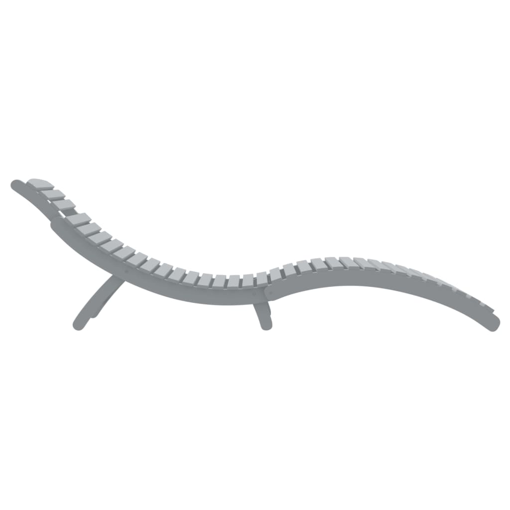 vidaXL Sun Lounger | Grey | Solid Acacia Wood | Standard | Foldable
