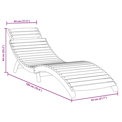 vidaXL Sun Lounger | Grey | Solid Acacia Wood | Standard | Foldable