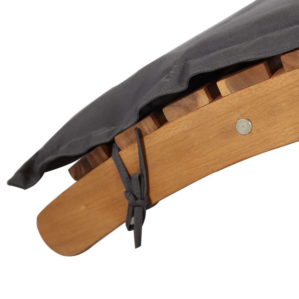 vidaXL Sun Lounger with Dark Grey Cushions Solid Wood Acacia