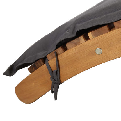 vidaXL Sun Lounger with Dark Grey Cushions Solid Wood Acacia