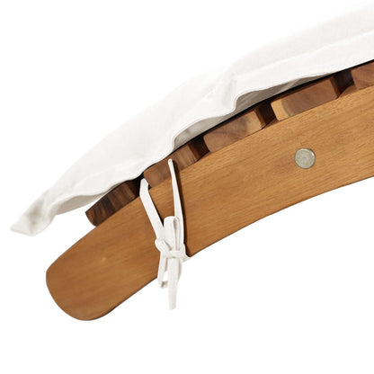 vidaXL Sun Lounger with Cream Cushions Solid Wood Acacia